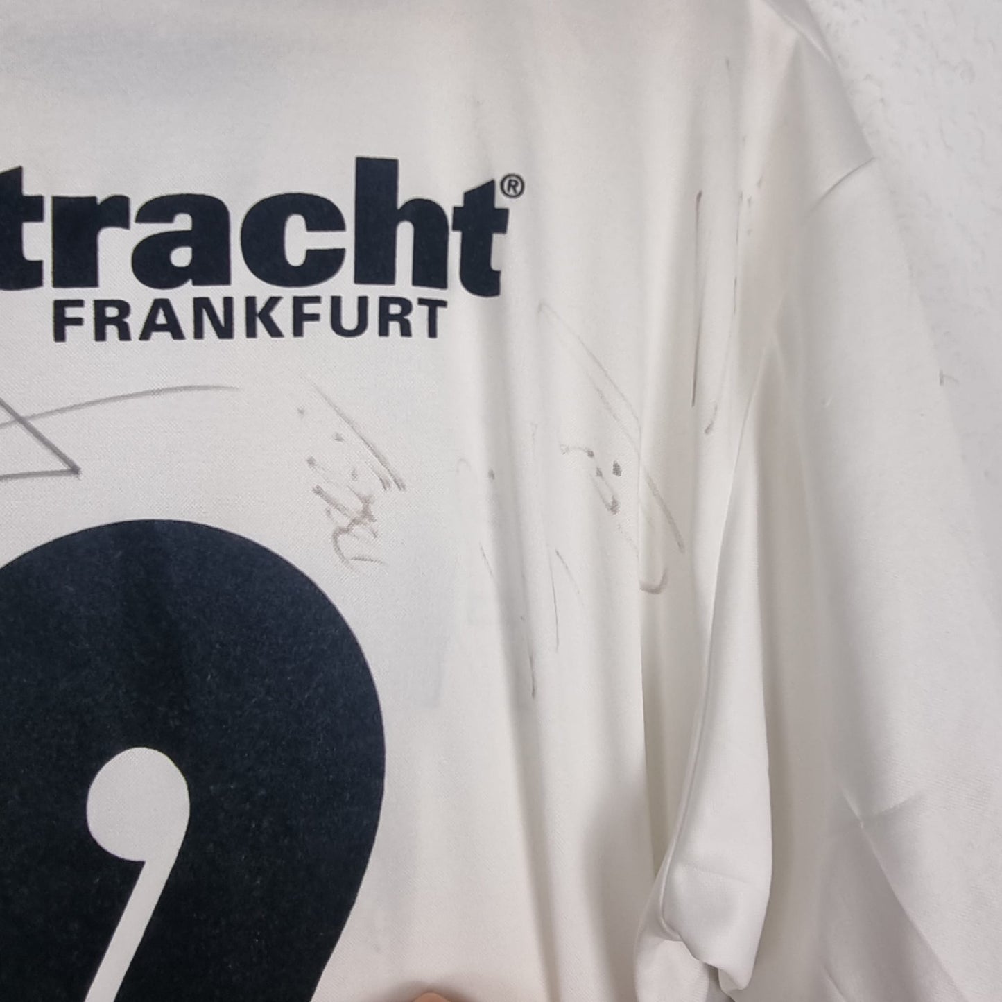 Trikot - Eintracht Frankfurt - Arie Van Lent - 2005/2006 - XL - teamsigniert - Auswärts
