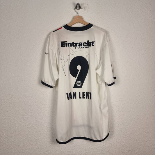 Trikot - Eintracht Frankfurt - Arie Van Lent - 2005/2006 - XL - teamsigniert - Auswärts