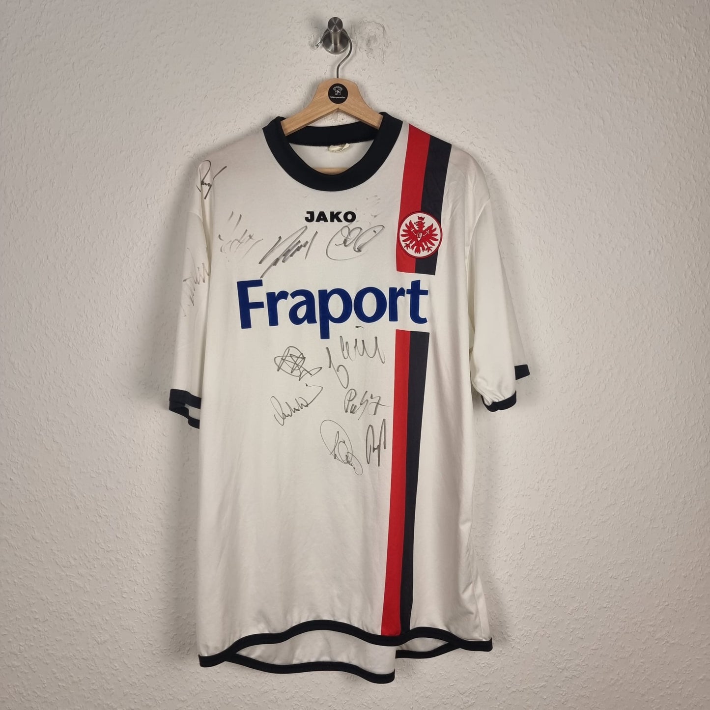 Trikot - Eintracht Frankfurt - Arie Van Lent - 2005/2006 - XL - teamsigniert - Auswärts
