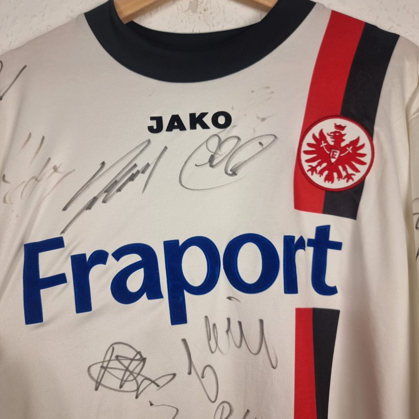 Trikot - Eintracht Frankfurt - Arie Van Lent - 2005/2006 - XL - teamsigniert - Auswärts
