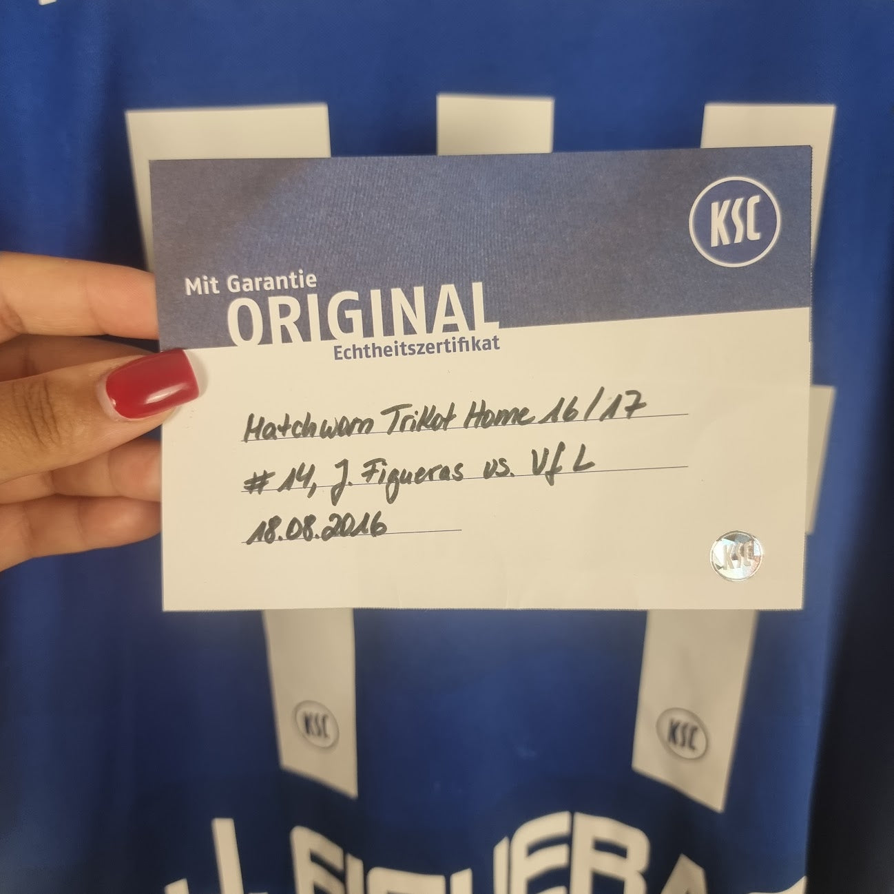 Trikot - Karlsruher SC - Jordi Figueras - 2016/2017 - L - Heim - matchworn