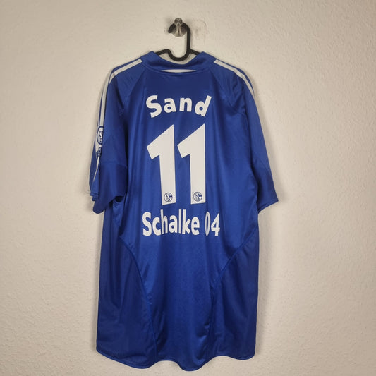 Trikot - FC Schalke 04 - Ebbe Sand - 2004/2005 - L - teamsigniert - Heim